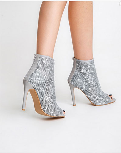 Srebrne botki letnie bez palców