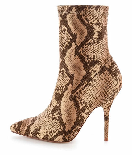 Botki letnie damskie z motywem wężowej skóry