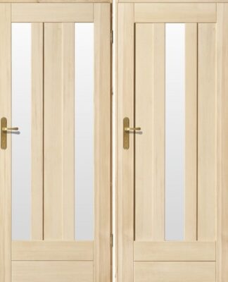 Drzwi sosnowe z szybą